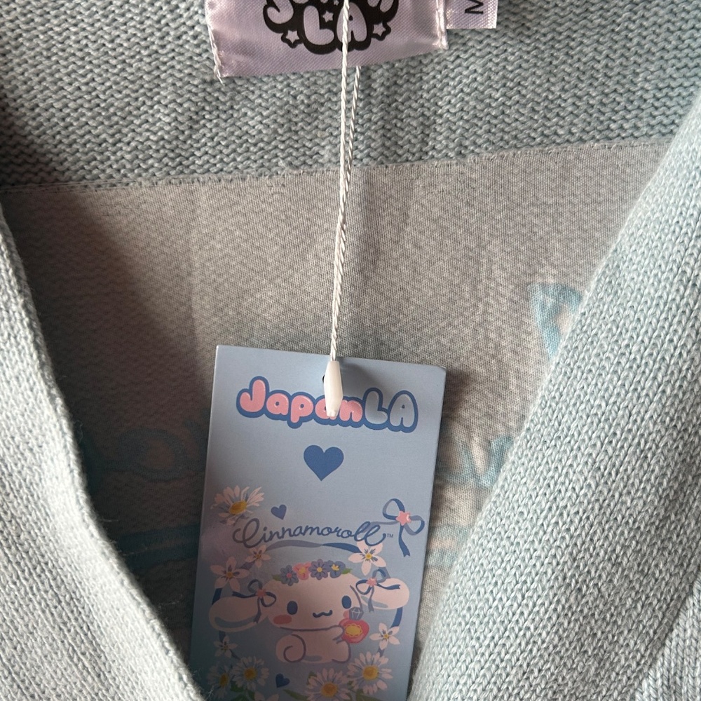 Sanrio Japan LA Cinnamoroll Floral Embroidered Cardigan Women Medium - Picture 3 of 11
